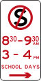 (R5-36) No Stopping (School times)