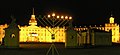 The palace at night with Menorah (Hanukkah)