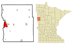 Location within Clay County