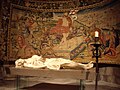 Christ recumbent (1958), by Domènec Fita i Molat, and Tapestry of the Resurrection (1560)