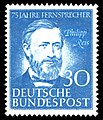 Briefmarke der Deutschen Bundespost von 1952: 75 Jahre Fernsprecher (in Deutschland)