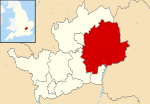 East Hertfordshire shown within Hertfordshire