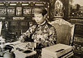 Emperor Khải Định in his study, 1916.