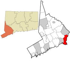 Stratford's location within Fairfield County and Connecticut