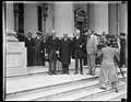 Prime Minister Ramsay Macdonald and British Ambassador Esmé Howard, 1st Baron Howard of Penrith greeted at the United States Capitol in Washington by Vice President Charles Curtis, 1929