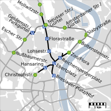 Map of the tunnels around Ebertplatz