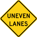 W8-11 Uneven lanes