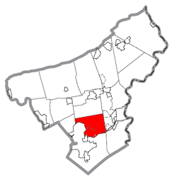 Location (in red) within Northampton County