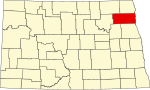 State map highlighting Walsh County