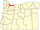 State map highlighting Multnomah County