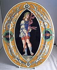 Tin-glazed majolica decorated with metallic oxide colours, Mintons, circa 1870.