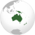 Orthographische Projektionskarte Australiens und Ozeaniens