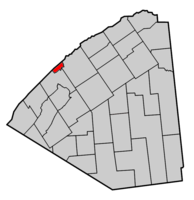 Map highlighting Ogdensburg's location within St. Lawrence County.