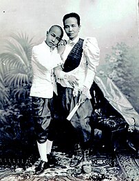 Prince Dilok Noppharat and his mother, Princess Thip Keson of Chiang Mai in 1896