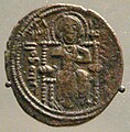 Coin of Kara Arslan, no date, mint of Amid, depicting enthroned Christ. British Museum.