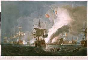 The Battle of the Nile, engraving by Thomas Whitcombe