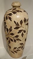 Meiping vase with slip-painted peony foliage, Jin dynasty, 12th or 13th century