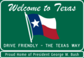 Texas state welcome sign, c. 2008