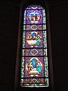 Stained glass window in the church of Saint-Pierre-ès-Liens