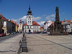 Svobody Square with town hall and Holy Trinity Column