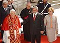 Lula and Marisa Letícia with Pope Benedict XVI in São Paulo, Brazil, 10 May 2007