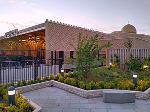 The central mosque of Cambridge, England, dubbed as Europe's first 'eco-mosque', by Marks Barfield Architects (2019)