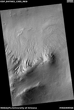 Gullies, as seen by HiRISE under HiWish program