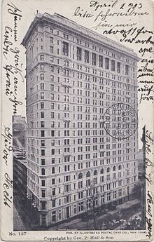 Postcard of the Empire Building, dated 1903, with writing on it