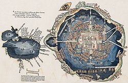 First European map of Tenochtitlan, 1524