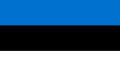 The flag of Estonia, a simple horizontal triband.
