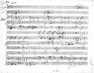 manuscript of Mozart's Trio K498