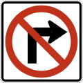 R3-1 No right turn