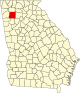 State map highlighting Bartow County