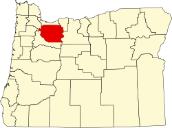 Karte von Clackamas County innerhalb von Oregon