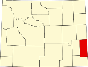 Map of Wyoming highlighting Goshen County