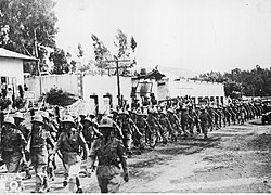 Italienische Militärparade nach der Besetzung 1936