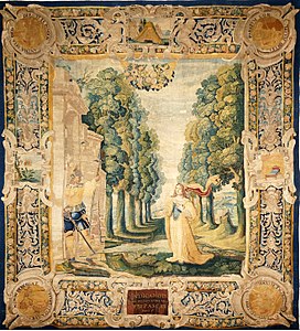 Bride meets the groom, in the "Song of Songs" Tapestry (16th century)
