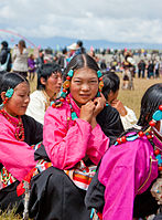 Tibetan people at the Tibet Nagqu Horse Racing Festival