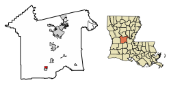 Location of McNary in Rapides Parish, Louisiana.