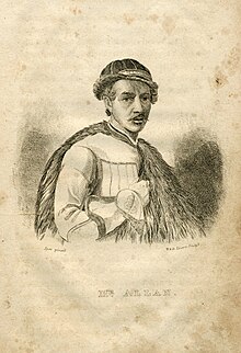 Engraved self-portrait of the Scottish painter Sir William Allan in Circassian costume.