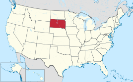 Karte der USA, South Dakota hervorgehoben