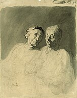 Two Drinkers (1860-79), pen, ink, & charcoal. 32 x 24.5 cm. Metropolitan Museum of Art, New York.