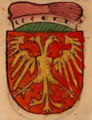 Arms of the despots Michael and Philip Palaiologos, envoys to the Council of Constance, by Ulrich of Richenthal[41][42]