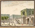 "Vue prise à Meudon" (View from Meudon): the stair of the Petit Pont. Late 18th century by Thiery de Sainte-Colombe, INHA