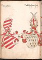 Wappen von Polheim und Volkenstorff vom Kreutz im Wernigeroder Wappenbuch (um 1475/1500)
