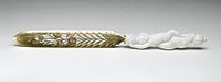 Paper knife, Parian ware and gilt metal, c. 1847