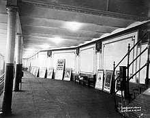 Black-and-white photo of the station's northbound platform in 1905