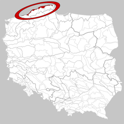 Location of the Slovincian Coast in Poland
