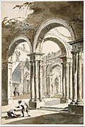 A Colonnade, Partly Ruined, with Figures (1780 – 90), Metropolitan Museum of Art