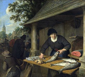 The fishwife, Holland 1672 by Adriaen van Ostade